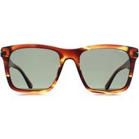 Braun gestreifte, rechteckige Sonnenbrille