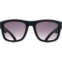 Matt Schwarze Sonnenbrille mit quadratischem Rahmen