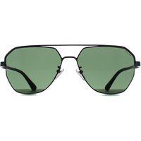 Pilotenbrille grüne Gläser Gunmetal-Gestell