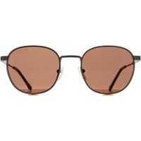 Runde Lacoste Sonnenbrille mit braunen Gläsern