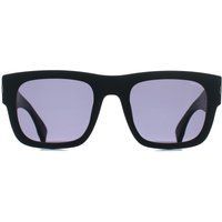 Mattschwarze Sonnenbrille mit eckigem Rahmen
