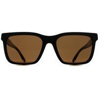 Sonnenbrille mit quadratischem Rahmen und braunen Gläsern