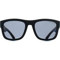 Mattschwarze rechteckige Sonnenbrille