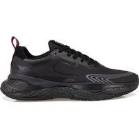 Moderner, komplett schwarzer Laufschuh