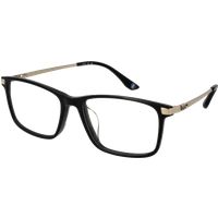 Rechteckige Vollrandbrille in Schwarz
