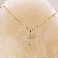 Diamant-Kreuz-Anhänger Halskette