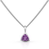 Amethyst Dreieck Anhänger Halskette in Gold