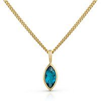 Goldkette mit blauem Topas-Anhänger