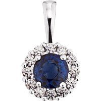 Saphir und Diamant Halo Anhänger