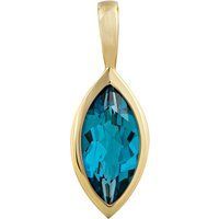 Blauer Topas Navette Gold Anhänger