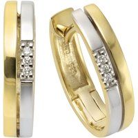 Zweifarbige Gold Creolen mit Diamanten