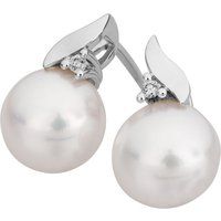 Perlenohrstecker mit Diamanten