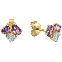 Goldohrstecker mit Amethyst und Zirkonia