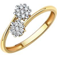 Goldring mit floralem Zirkonia-Akzent