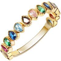 Bunter Zirkonia Goldring