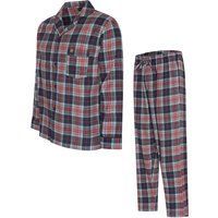 Rot kariertes Baumwoll-Pyjama-Set