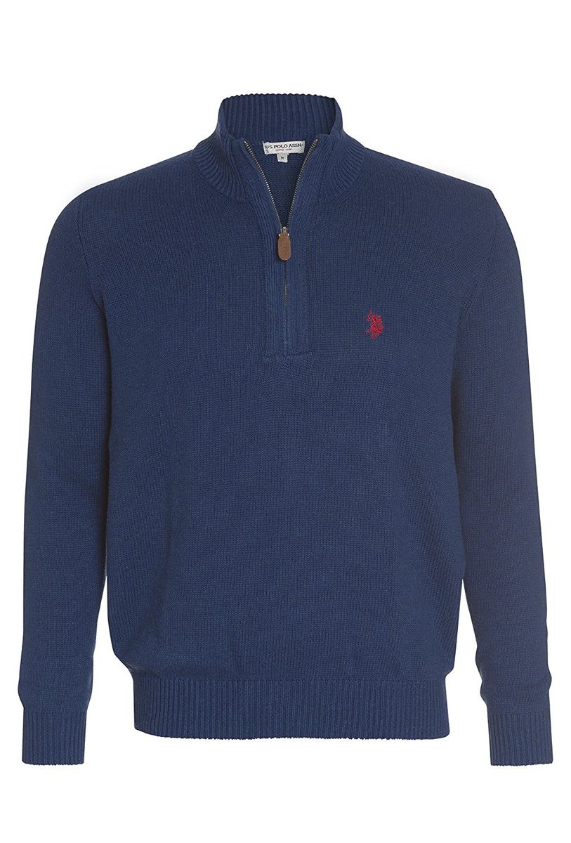 Herren Strickpullover mit Viertelreißverschluss