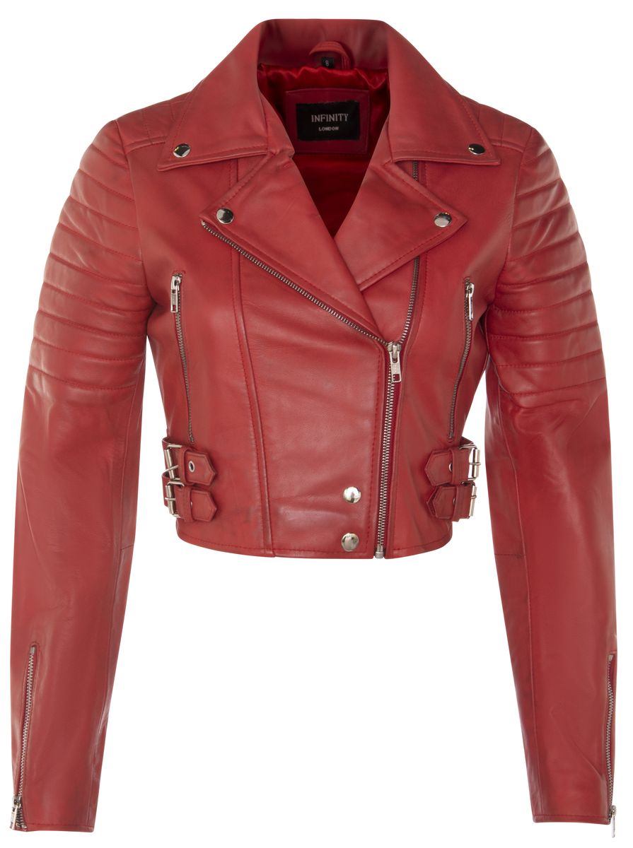 Kurze Bikerjacke aus Leder