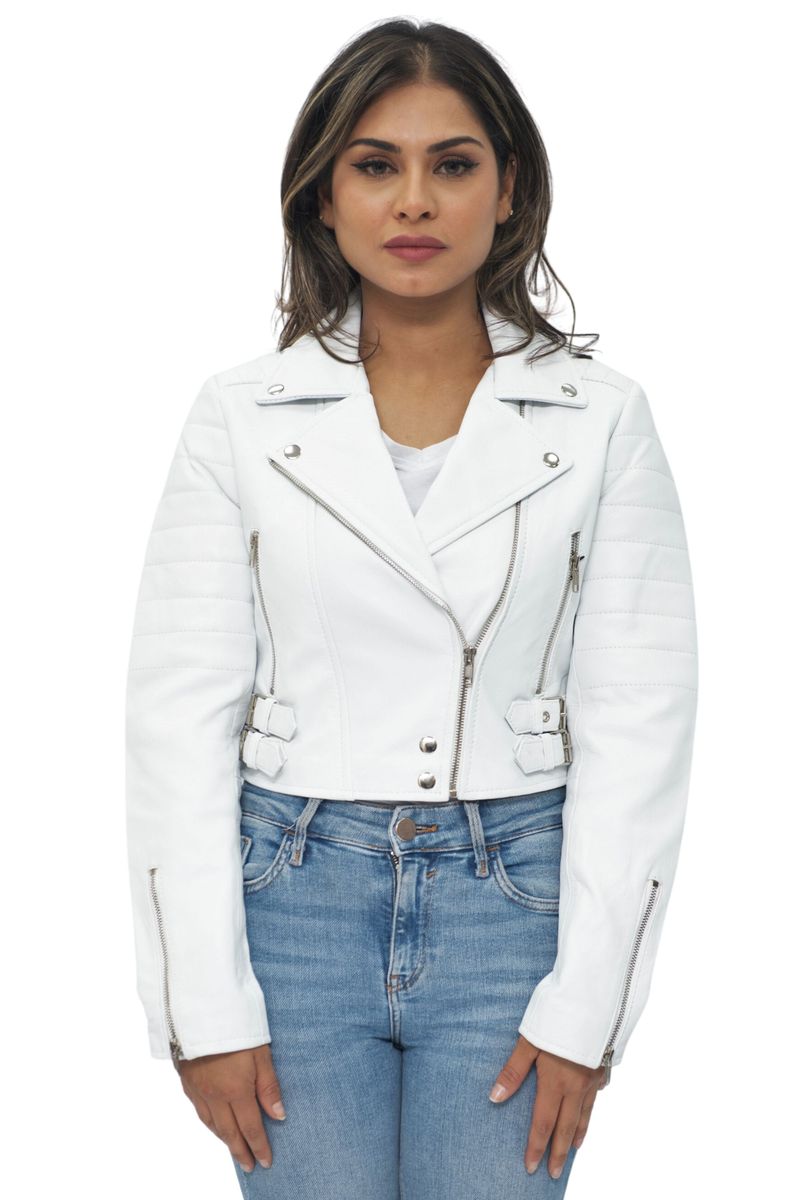 Kurze Bikerjacke aus Leder