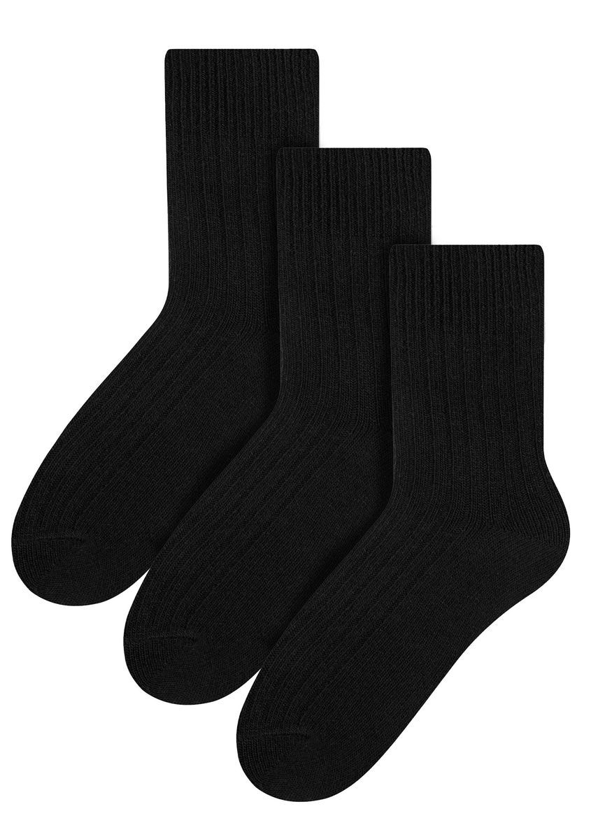 3 Paar Herren Wollsocken | Steven | Winter Leichtgewichtige Warme Stiefel Socken - Schwarz