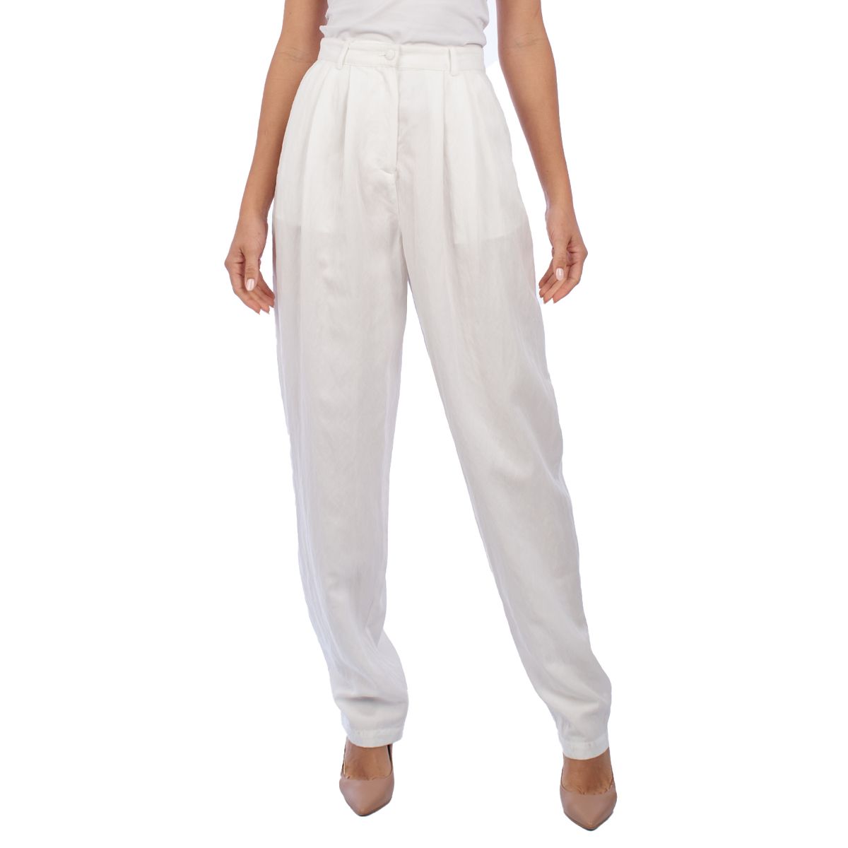 Elegante, hochtaillierte Palazzo-Hose aus Lyocell