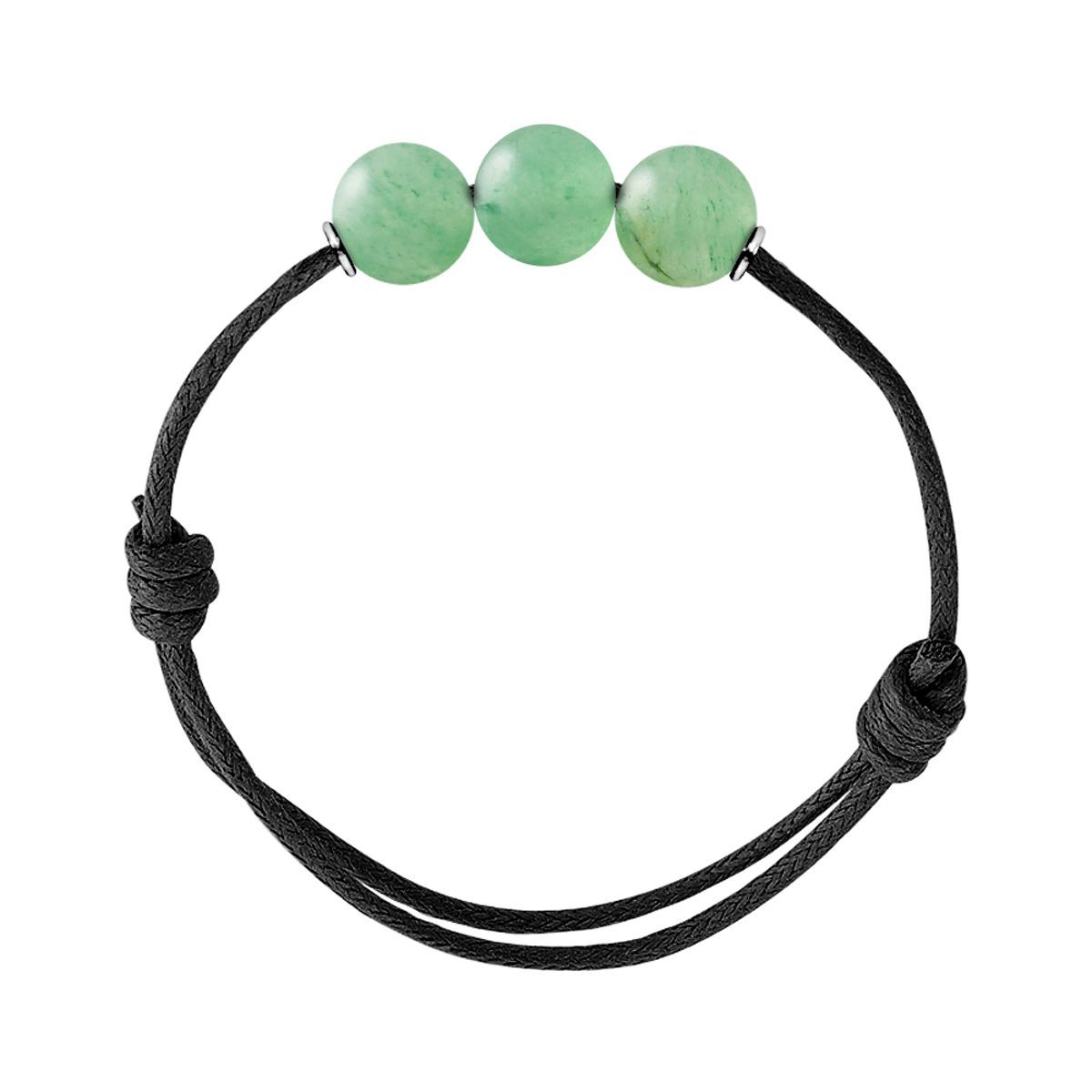 Verstellbares Kordelarmband mit Aventurin-Perlen