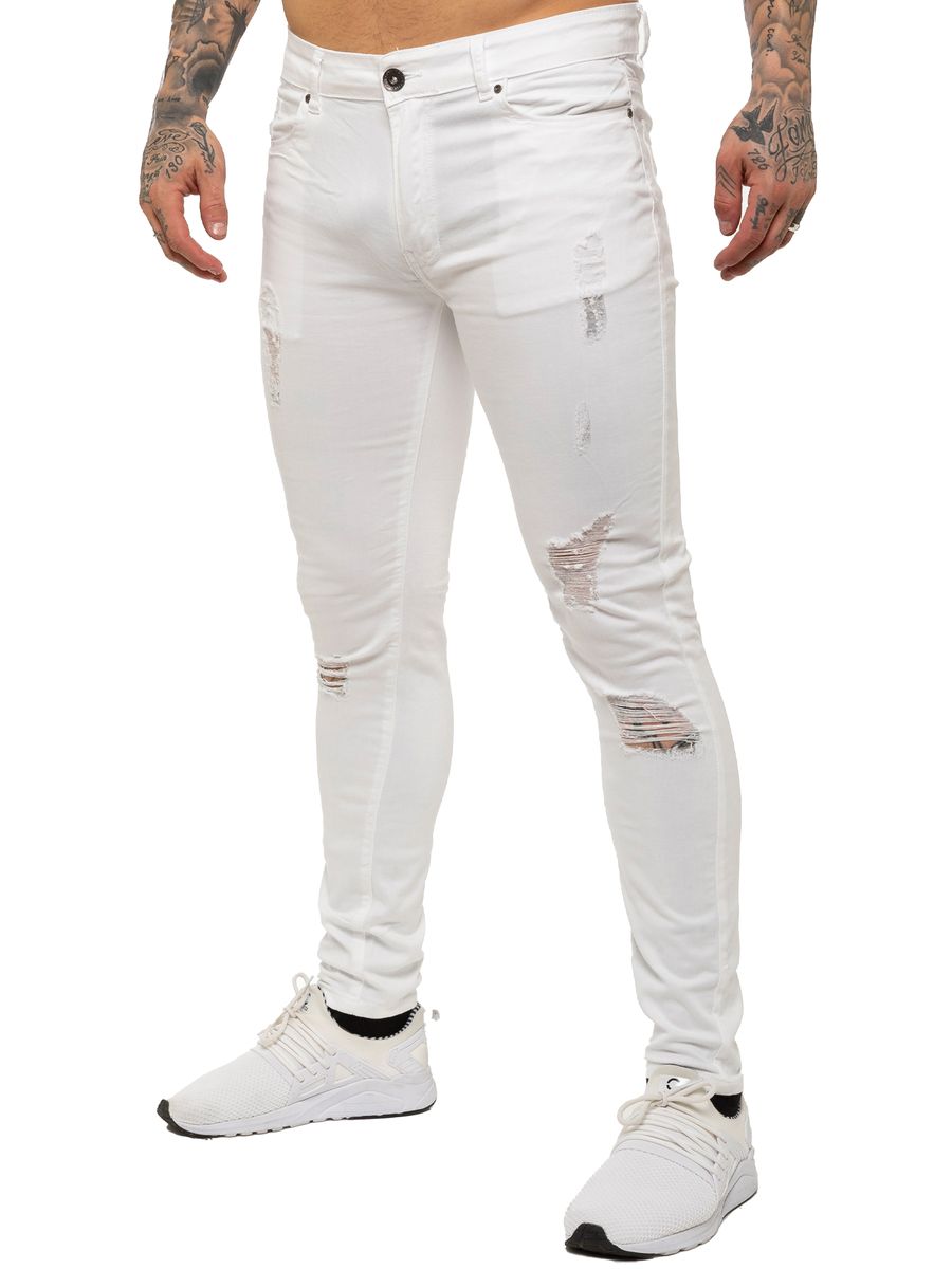 Herren Super Skinny Jeans mit Rissen