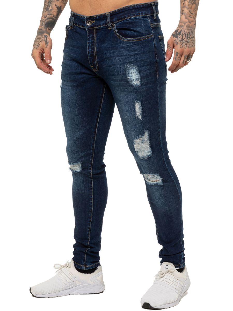 Herren Super Skinny Jeans mit Rissen