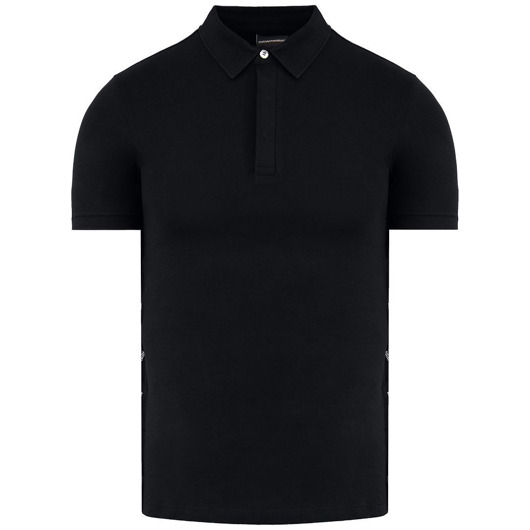 Klassisches schwarzes kurzärmeliges Poloshirt