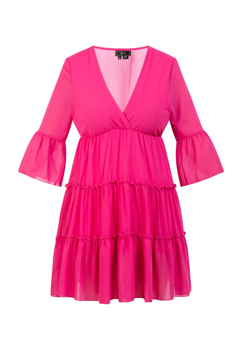 Gestuftes Chiffon-Minikleid mit Volants