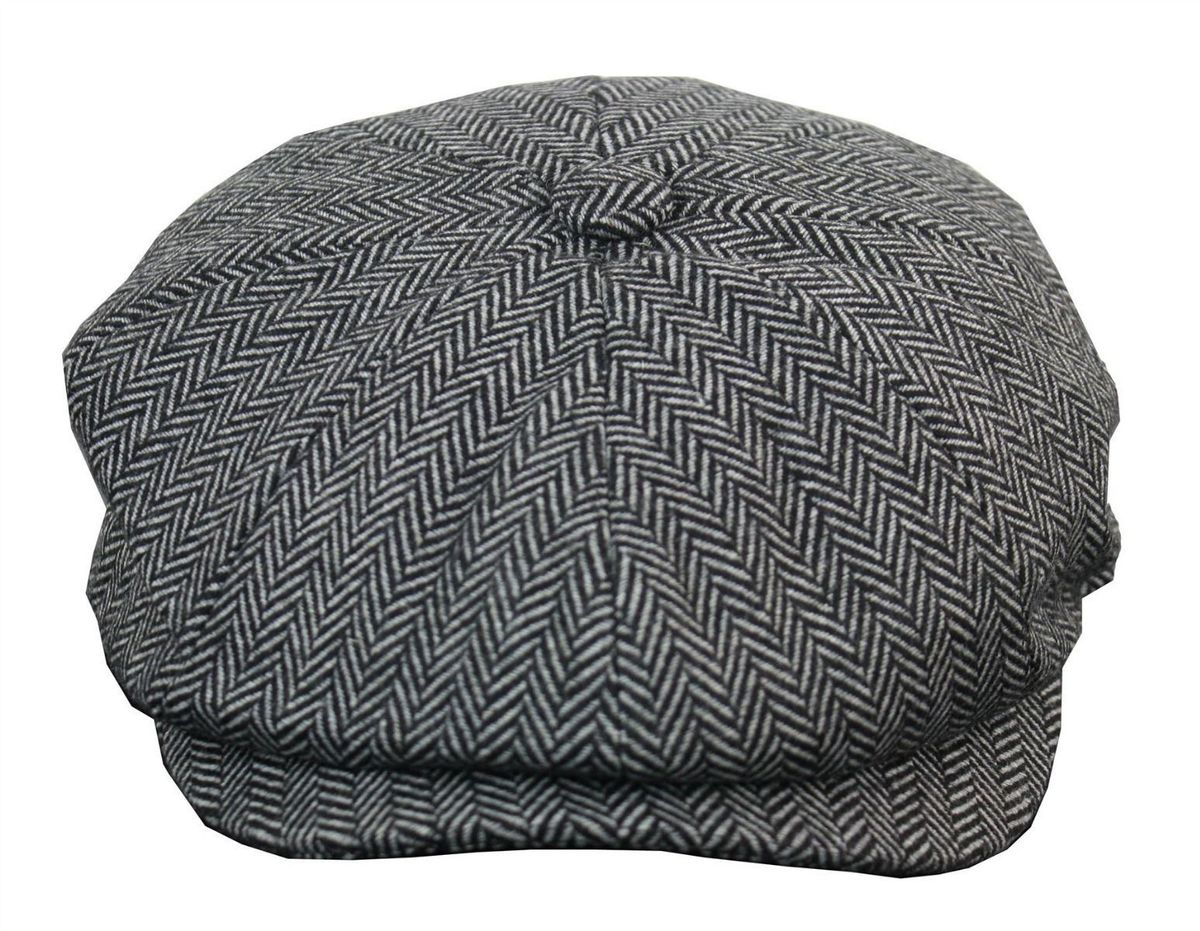 Herringbone Tweed Schirmmütze