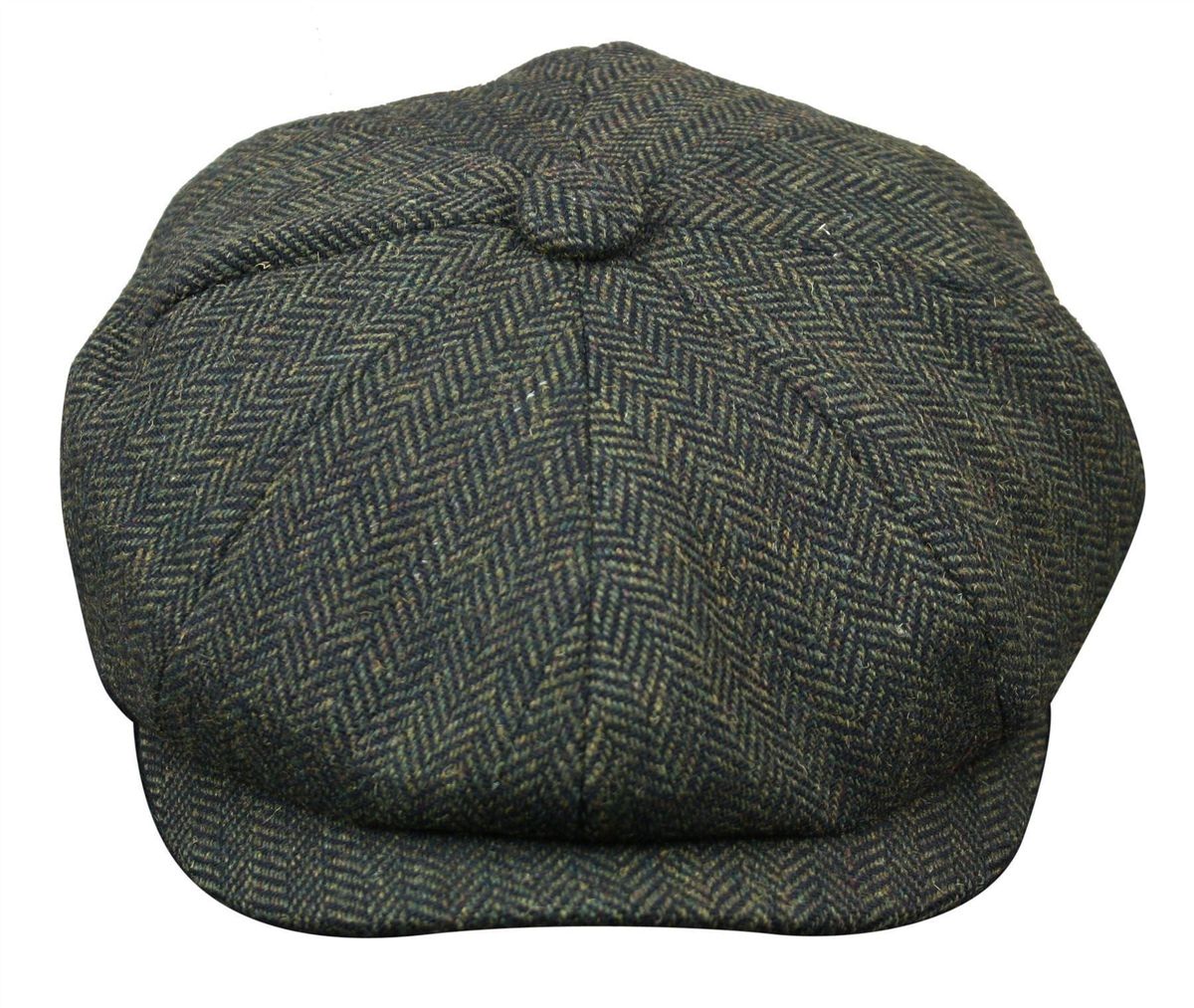 Herringbone Tweed Schirmmütze