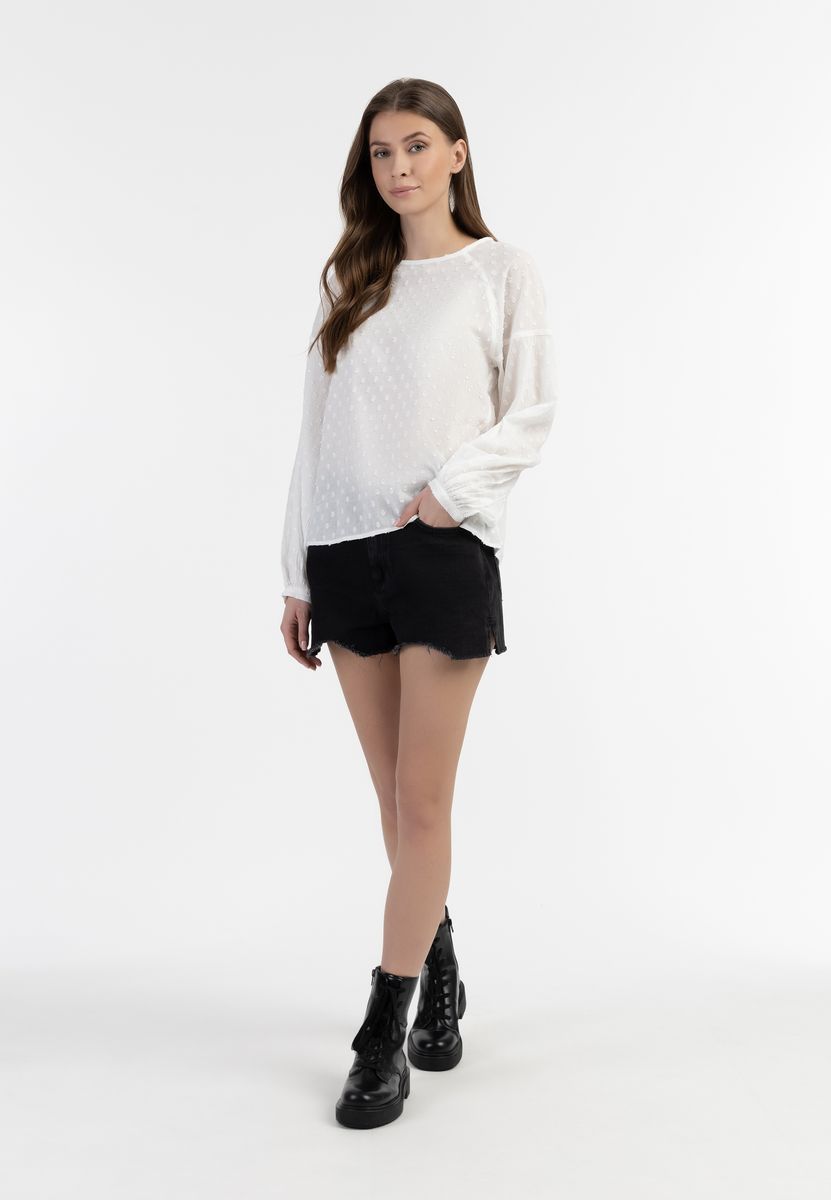 Strukturierte Bluse mit Raglanärmeln