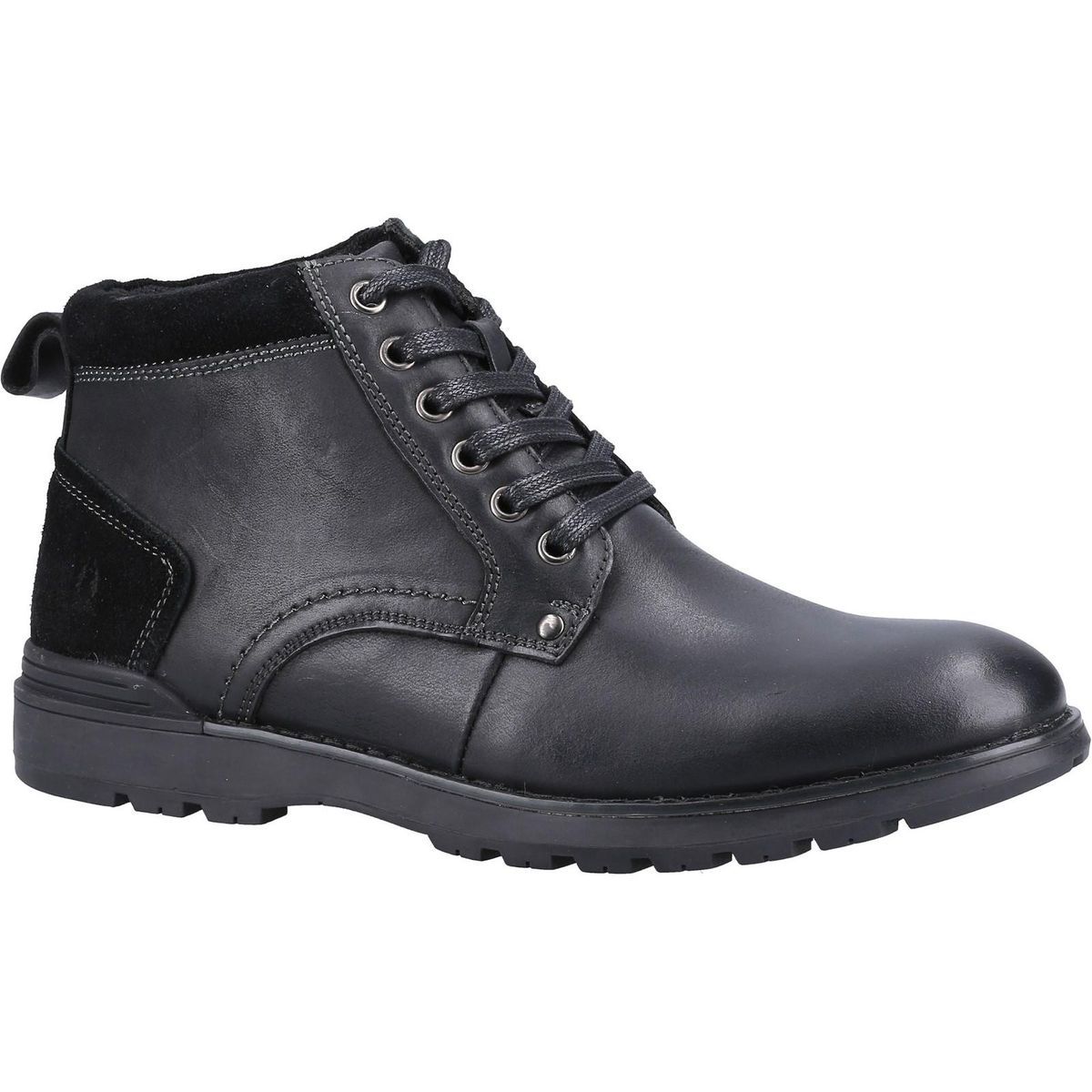 Hush Puppies Herren Dean Lederstiefel (Schwarz)