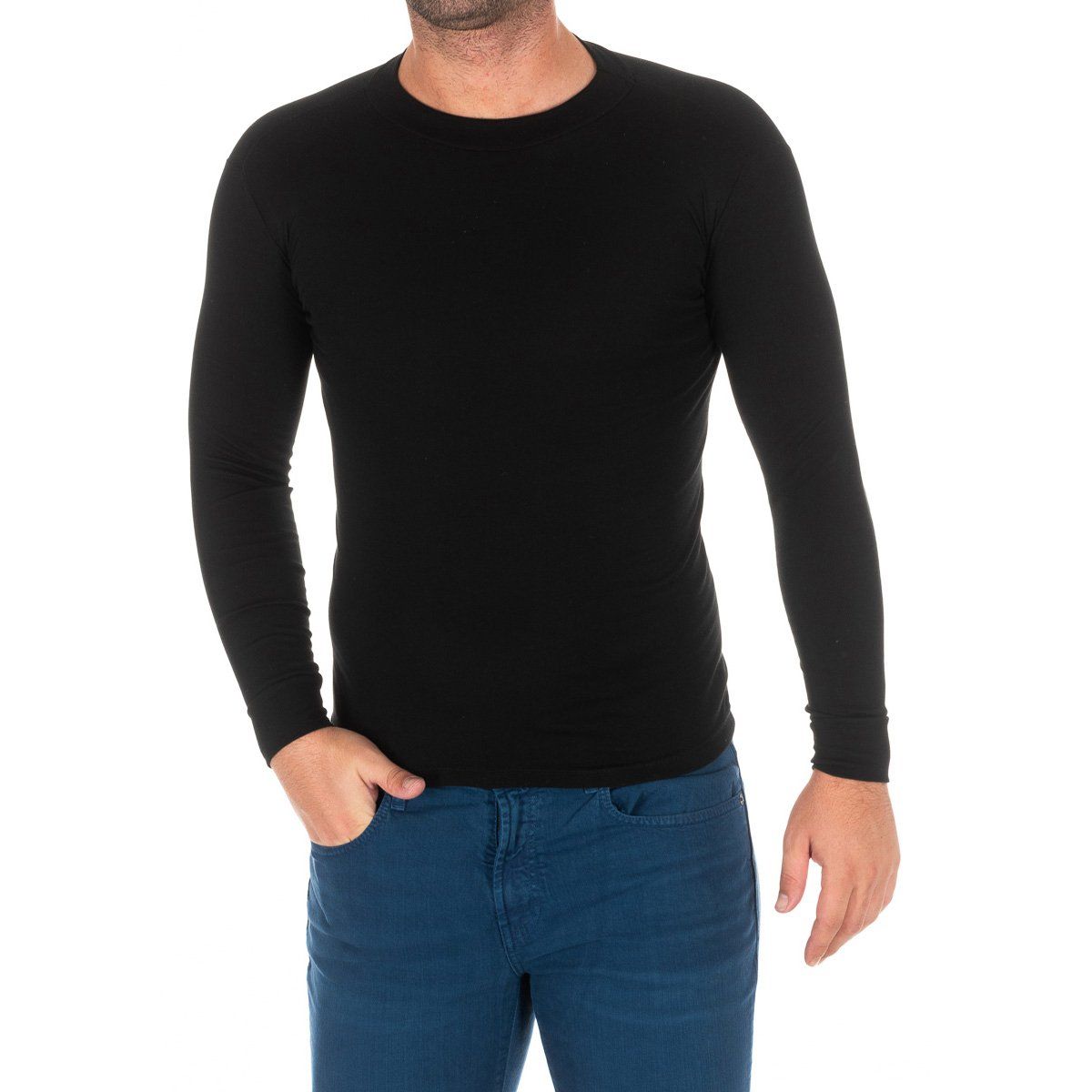 Herren Langarmshirt mit Rundhalsausschnitt