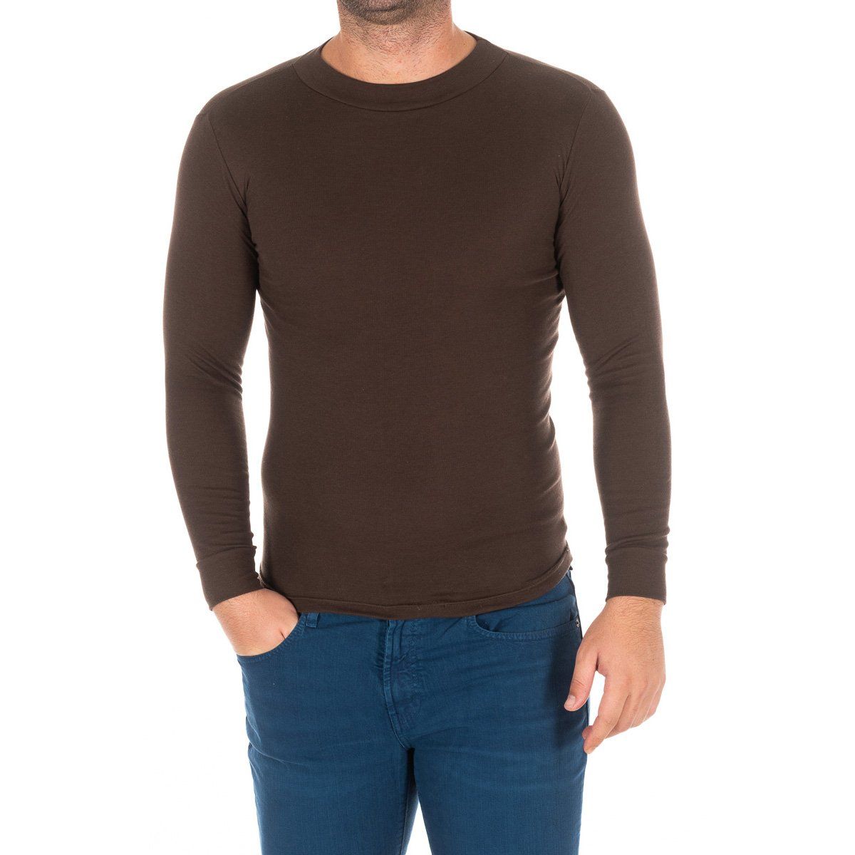 Herren Langarmshirt mit Rundhalsausschnitt