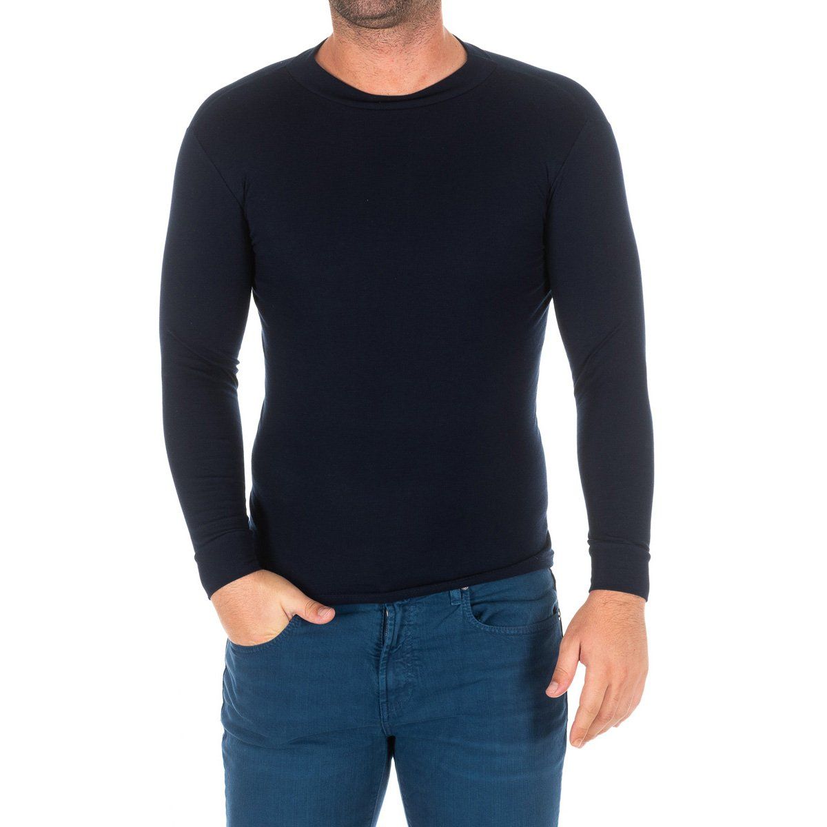 Herren Langarmshirt mit Rundhalsausschnitt