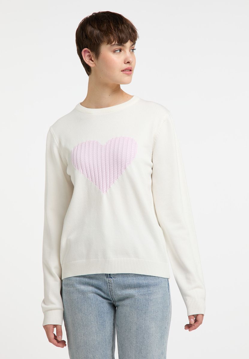 Strickpullover mit strukturiertem Herz