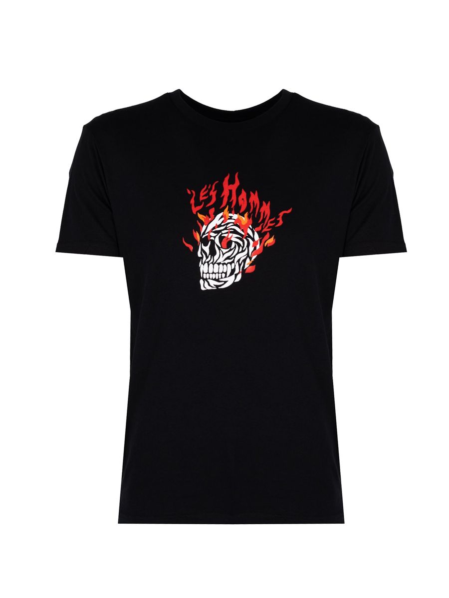 T-Shirt mit Totenkopf Grafikprint
