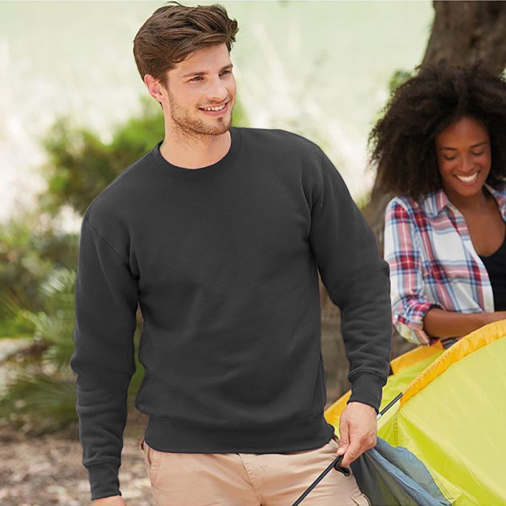 Klassisches Fleece-Sweatshirt mit Rundhals