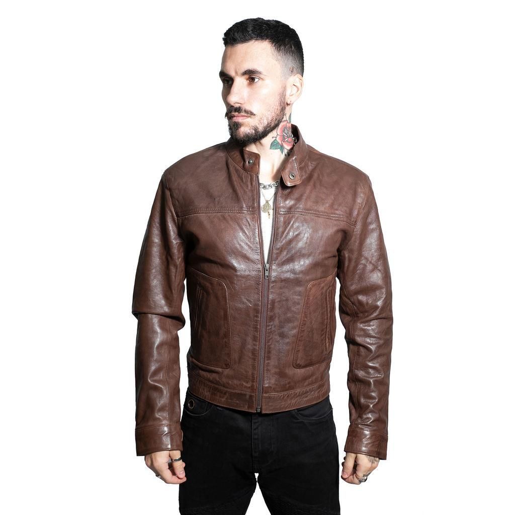 Klassische Herren-Bikerjacke aus Leder
