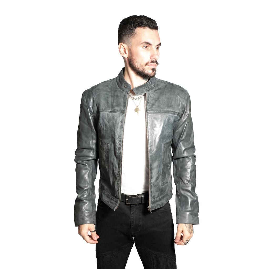 Klassische Herren-Bikerjacke aus Leder
