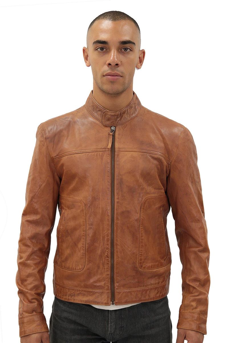 Klassische Herren-Bikerjacke aus Leder
