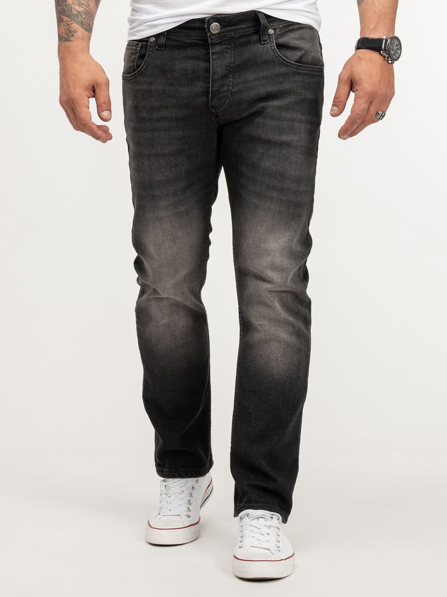 Herren Stone Washed Schwarze Jeans