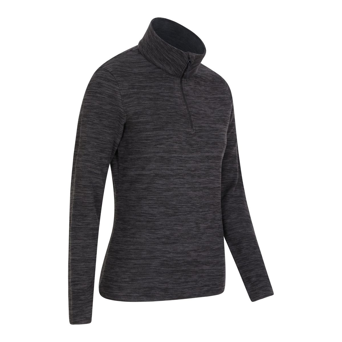 Meliertes Microfleece-Oberteil mit Viertelreißverschluss