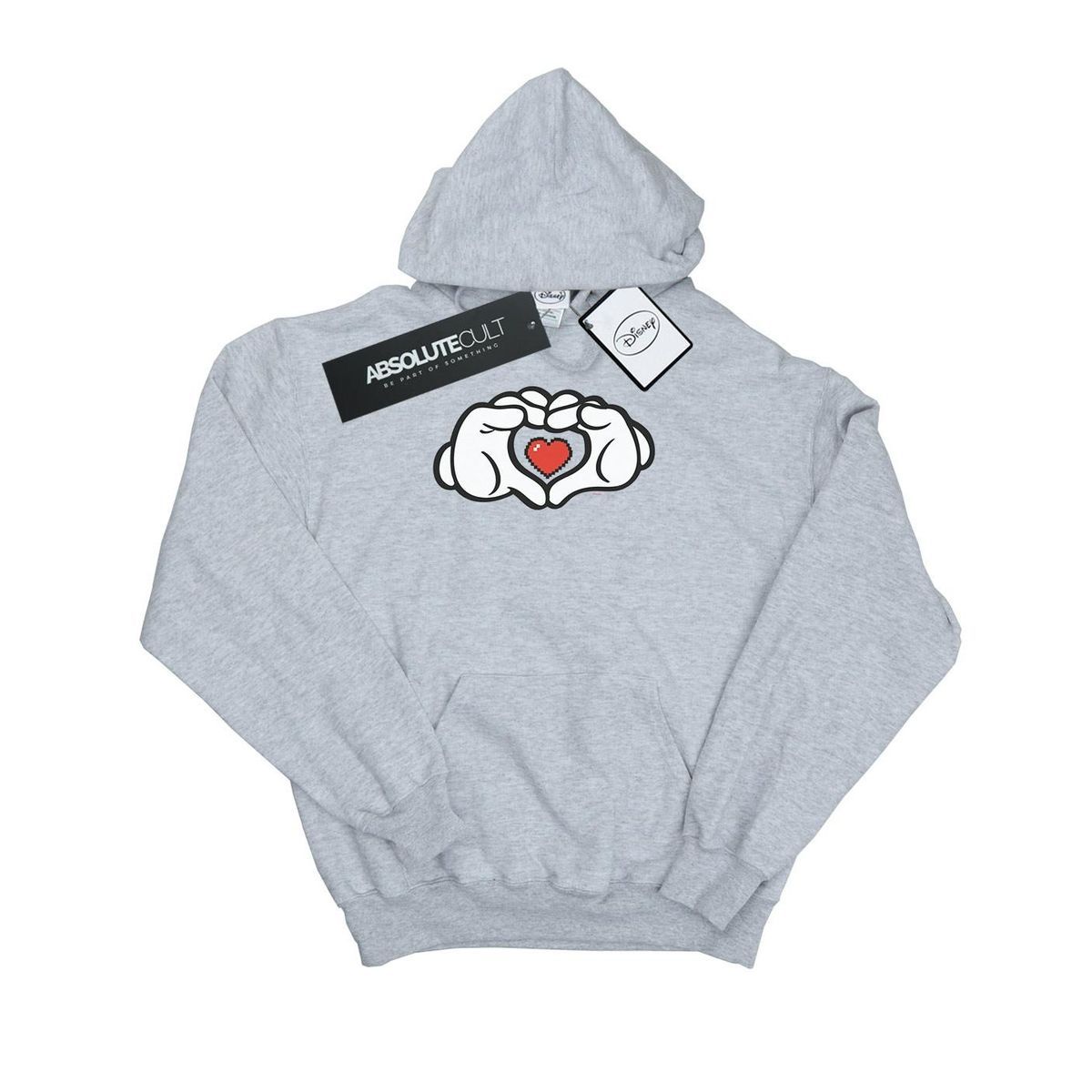 Disney - "Mickey Mouse Heart Hands" Kapuzenpullover für Herren (Grau)