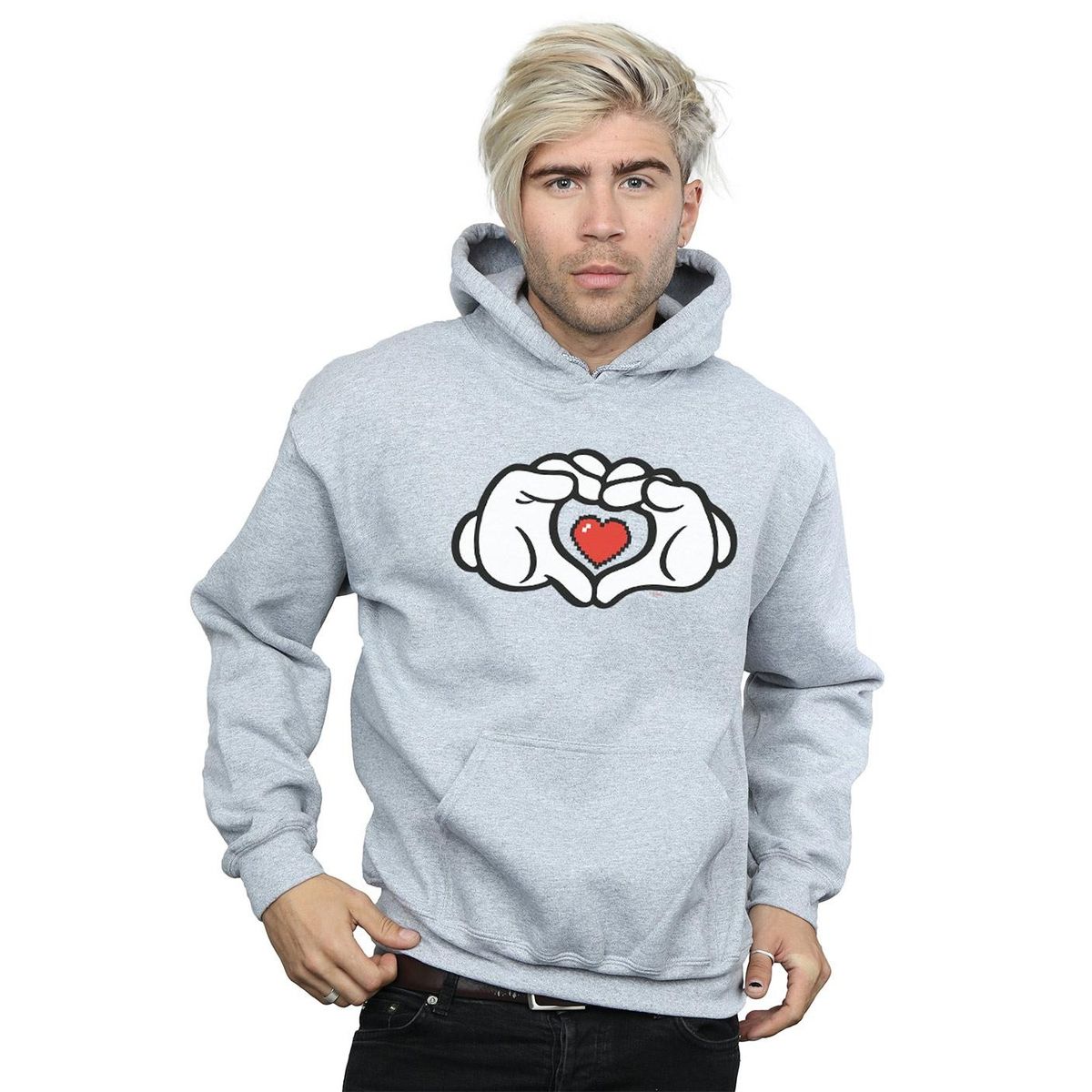 Mickey Maus Herz-Hände Kapuzenpullover