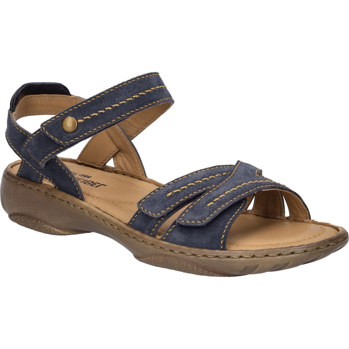 Blaue Ledersandalen mit Riemen