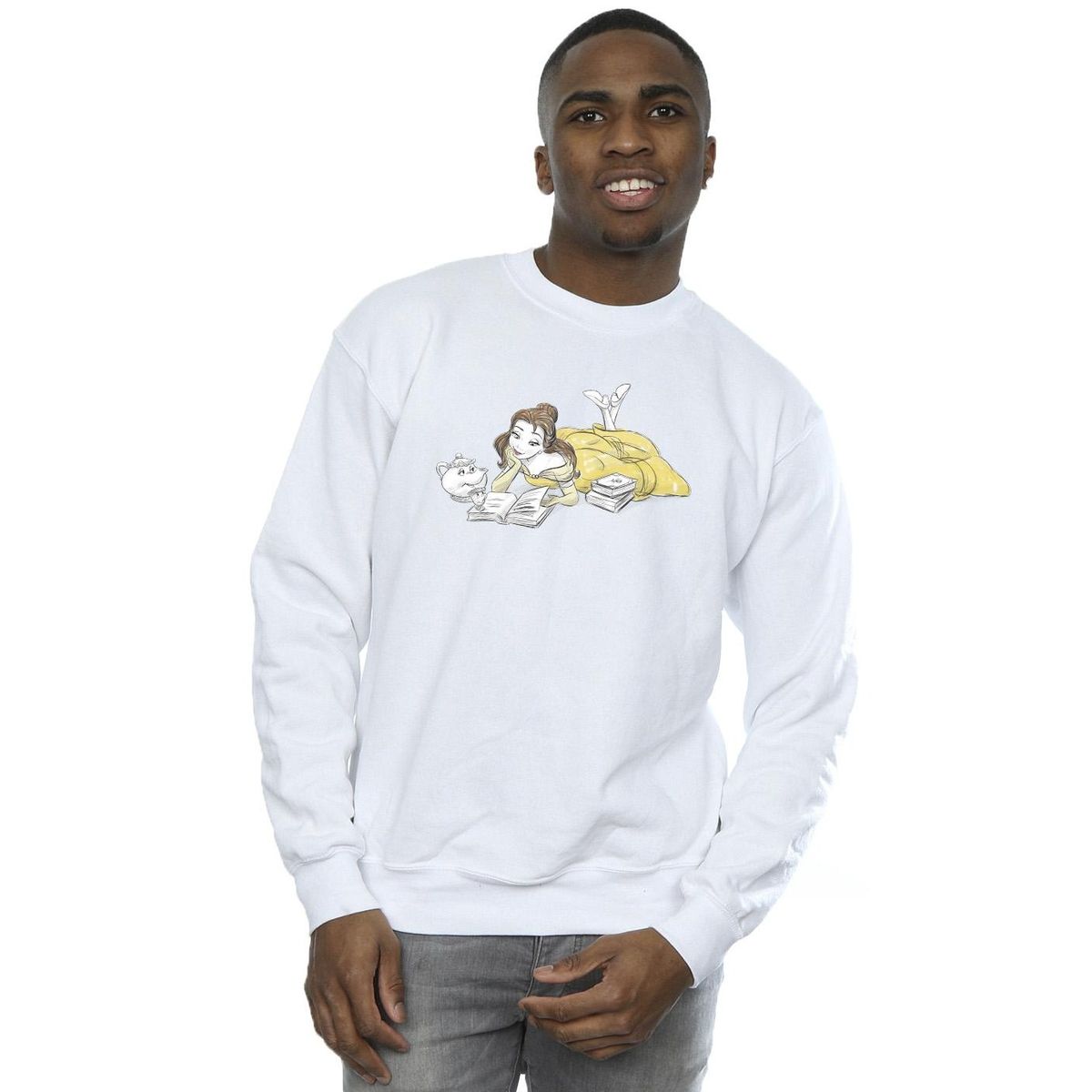 Grafik-Sweatshirt mit lesendem Charakter