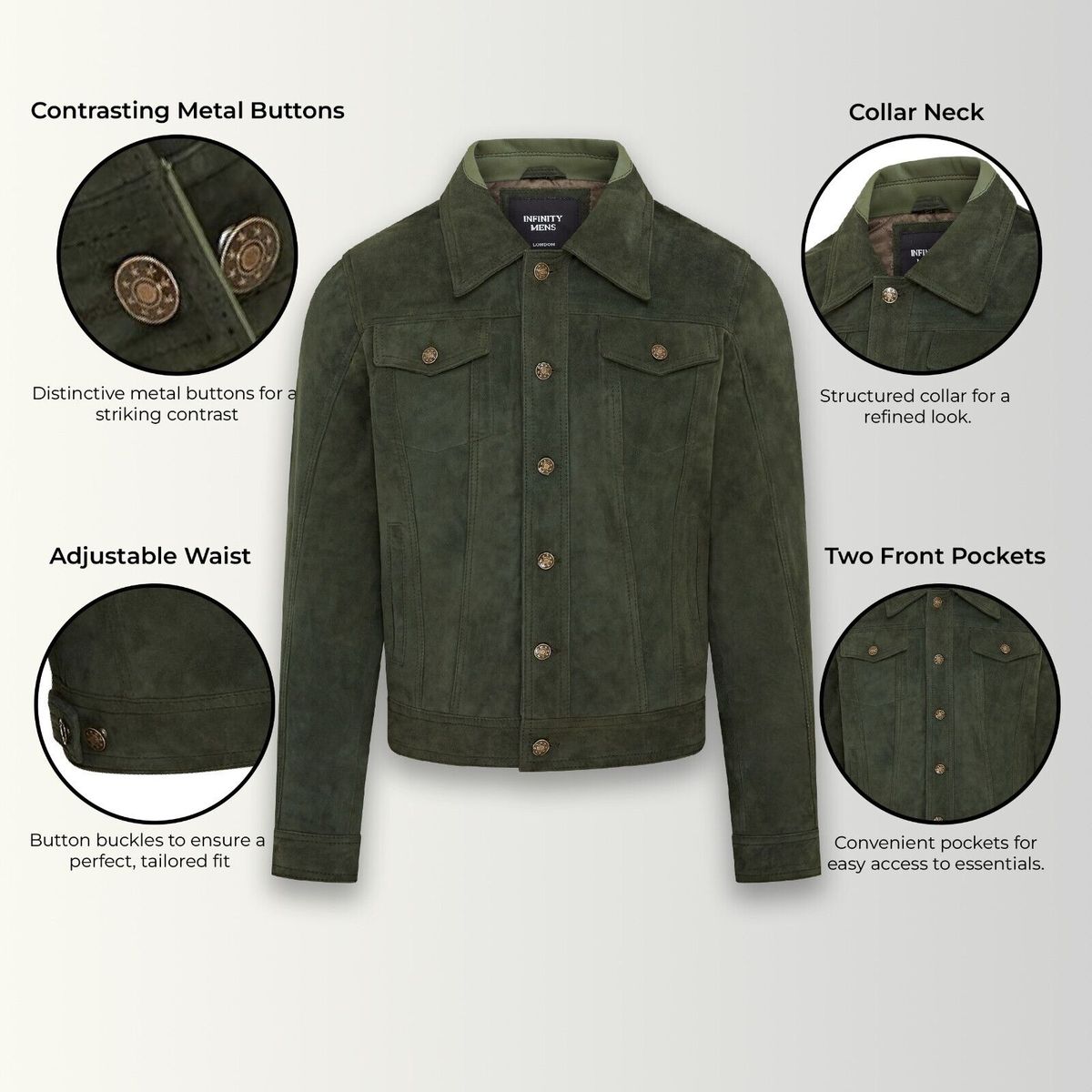 Slim-Fit Truckerjacke aus Ziegenwildleder